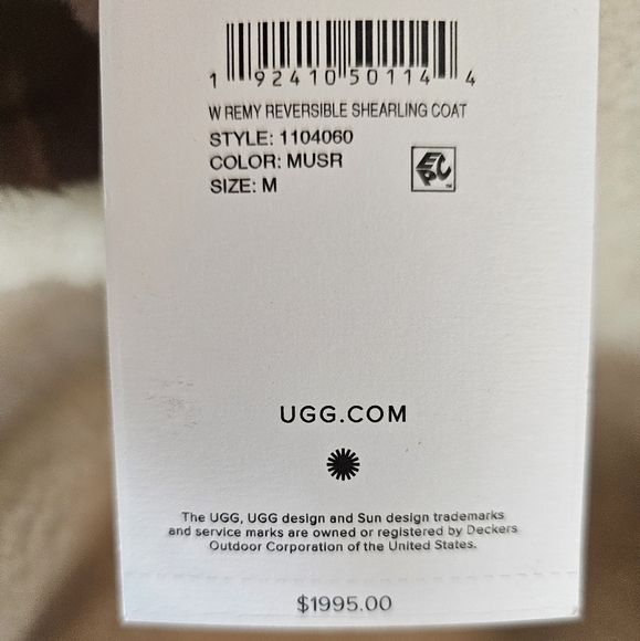 Ugg Remy Reversible Sherling Mushroom Coat 100% Sheepskin Medium NWT - Picture 6 of 6